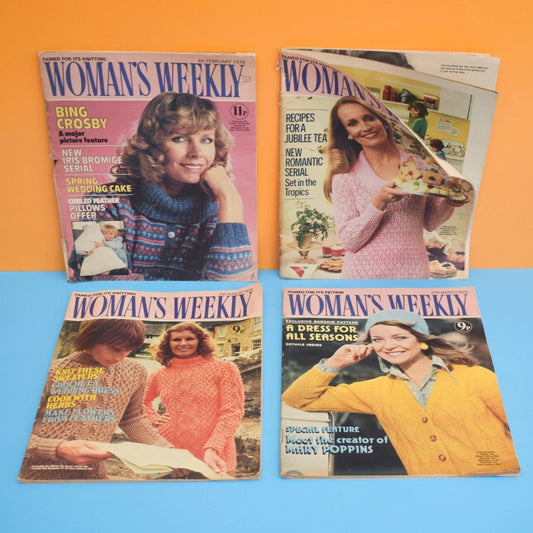 Vintage 1970s / 80s Woman's Weekly Magazines x4