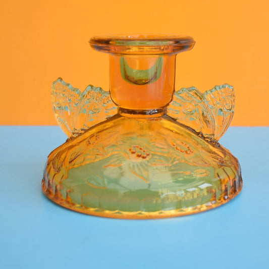 Vintage 1930s Candle Holder Pair- Sowerby Butterfly