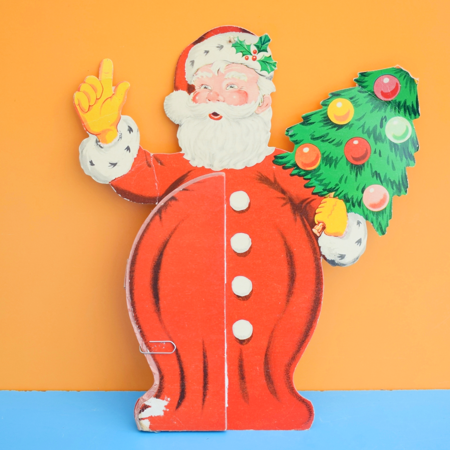 Vintage 1950s Honeycomb Paper Decorations - Santa / Angel / Snowball