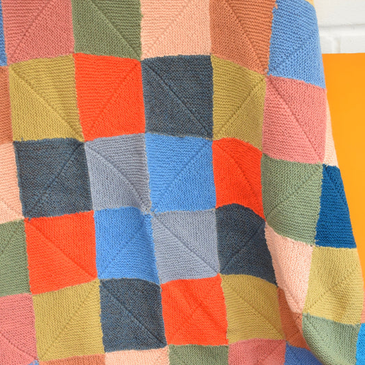 Vintage 1970s Crochet Blanket / Throw - Various Colours .