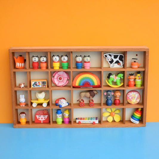 Vintage 1990s Wooden Display Unit - Ikea (Printers Tray Style) .