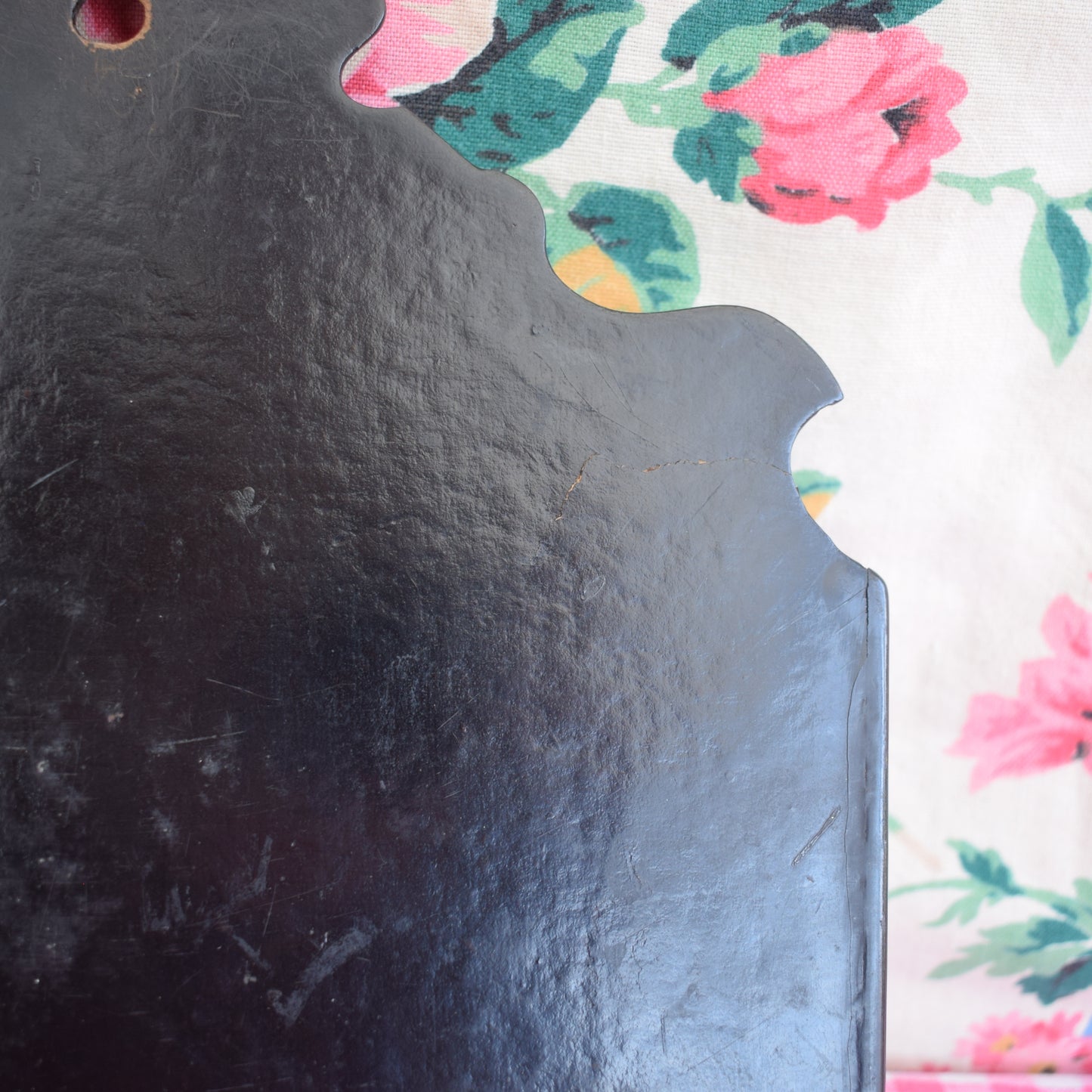 Vintage Victorian Letter Rack - Paper Mache - Black & Daisies by Pineapple Retro