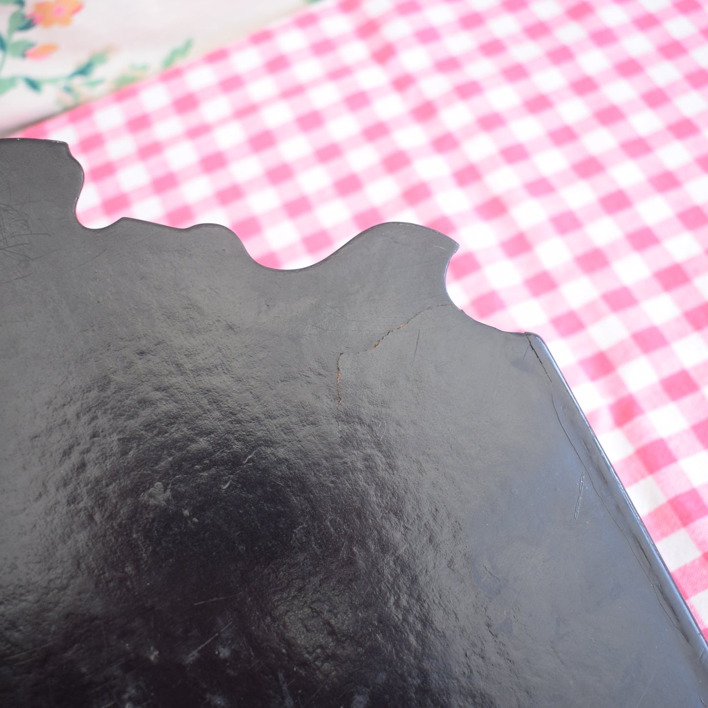 Vintage Victorian Letter Rack - Paper Mache - Black & Daisies by Pineapple Retro