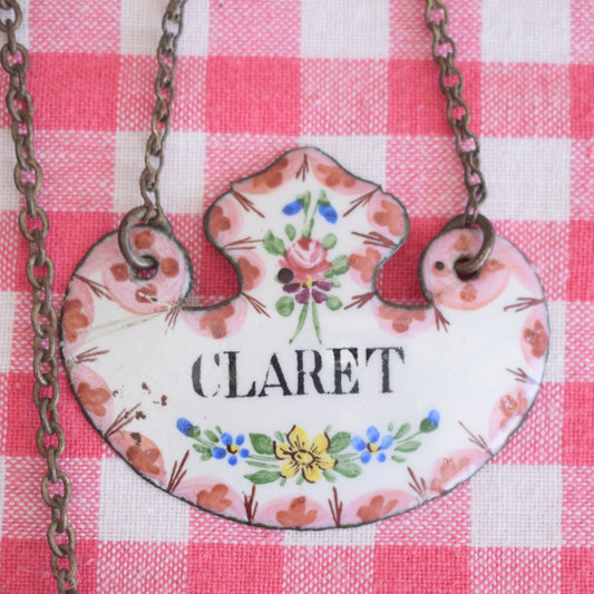 Vintage 1900s Small Enamel / Bone China Decanter Labels - French