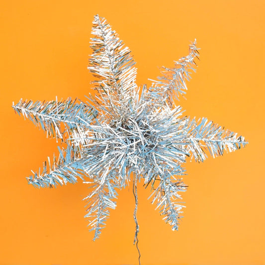 Vintage 1960s Tinsel Christmas Star Topper - Silver