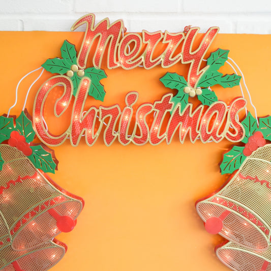 Vintage 1990s Merry Christmas Sign/ Lights - Boxed