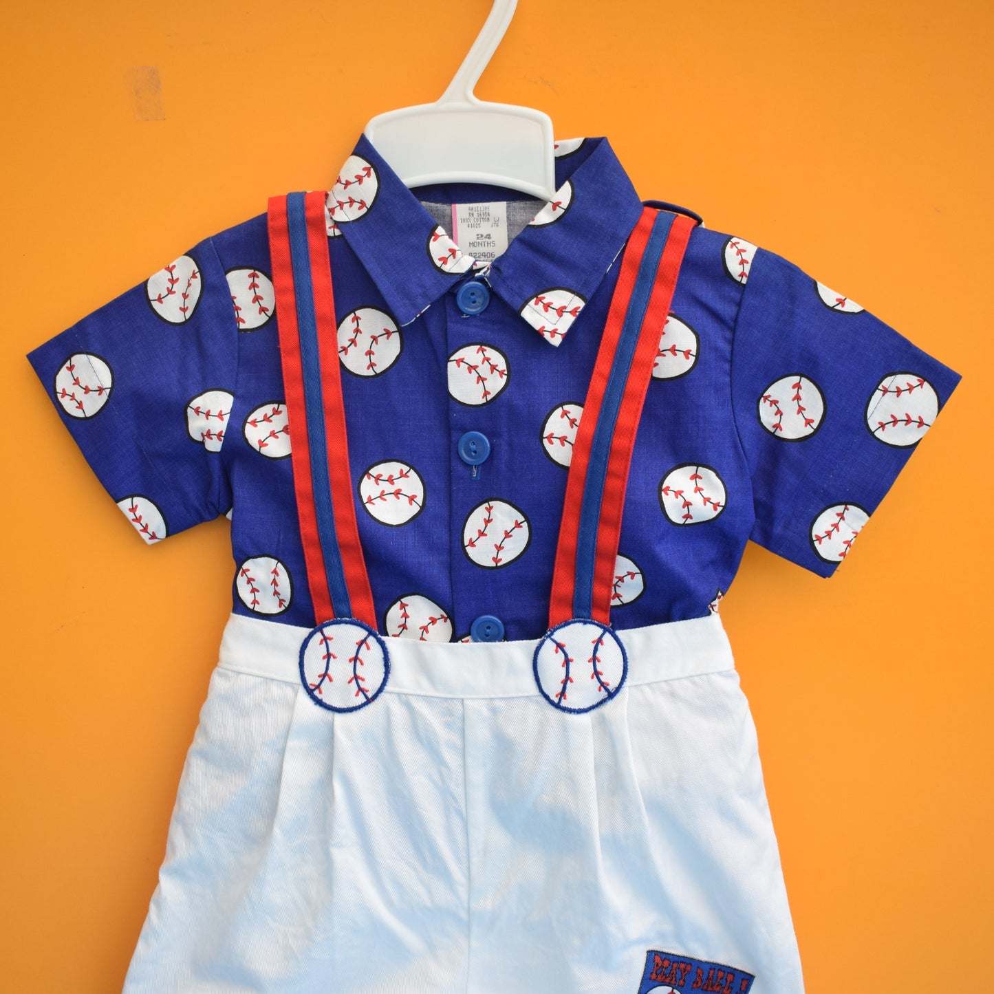 Vintage 1980s Romper Sets - Baseball - Various Ages - Unworn