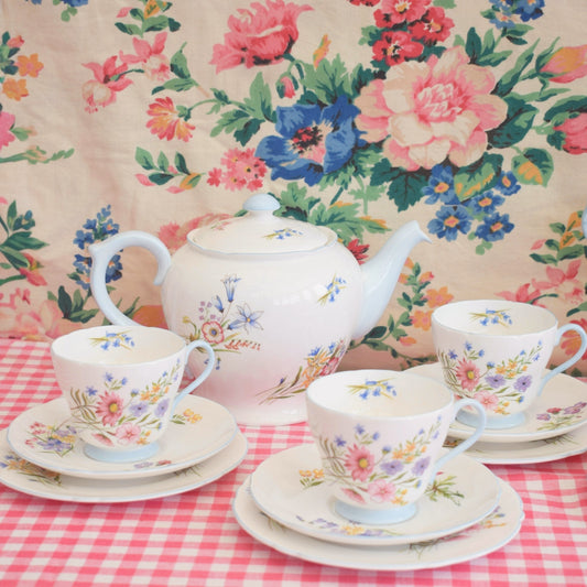 Vintage 1940s Wild Flowers Tea Set - Shelley - Pattern 13668