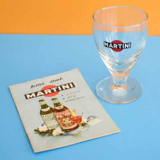 Vintage 1950s Martini Booklet & Single Glass