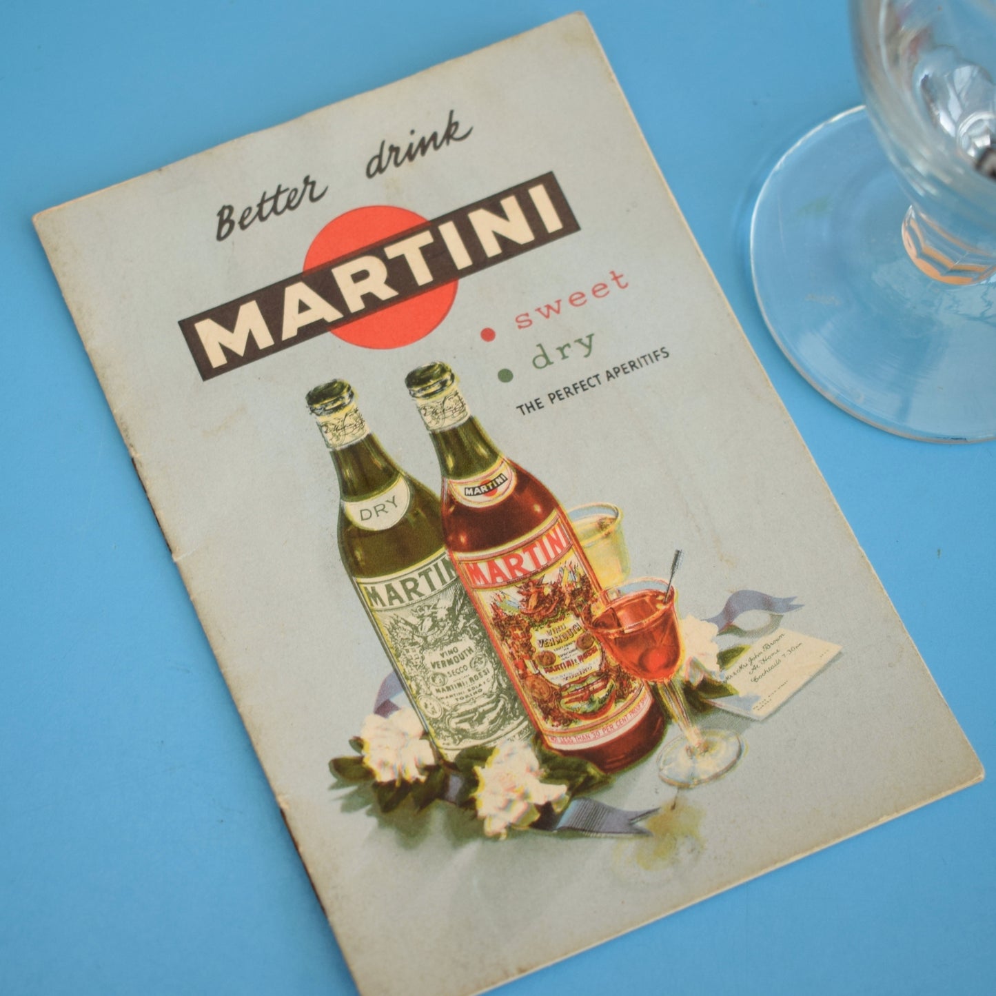 Vintage 1950s Martini Booklet & Single Glass