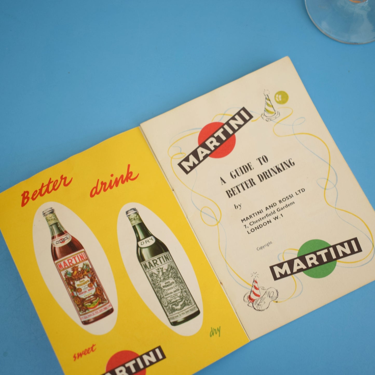 Vintage 1950s Martini Booklet & Single Glass