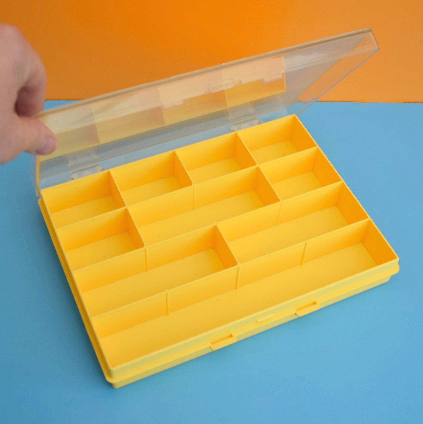 Vintage 1970s Plastic Mini Drawer Unit - Hobby / Collections - Yellow