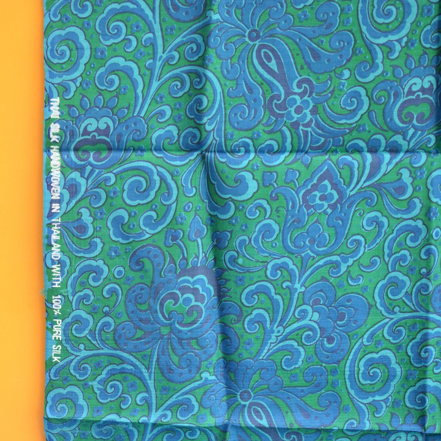 Vintage 1960s Thai Silk Fabric x3 Pieces- Teal/ Blue