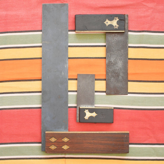 Vintage Hand Tools - Wooden / Steel Carpenter Squares by Pineapple Retro
