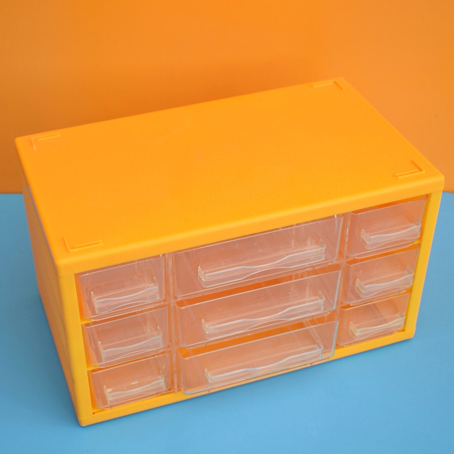 Vintage 1970s Plastic Mini Drawer Unit - Hobby / Collections - Yellow