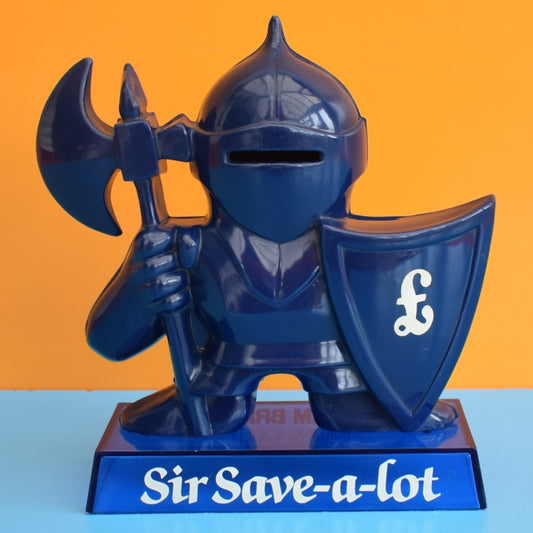 Vintage 1970s Sir Saves A Lot Plastic Knight Money Box