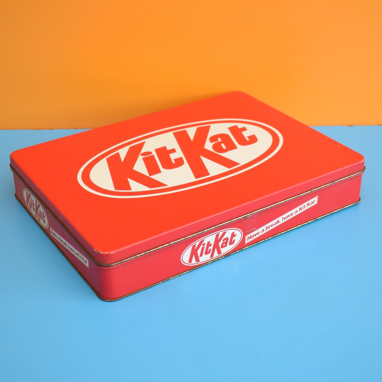 Vintage 1980s Kit Kat Metal Tin - Advertising