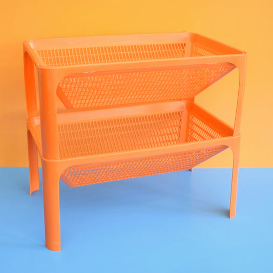 Vintage 1970s Plastic Storage / Vegetable Rack - Laricol - Orange x2 by Vintage