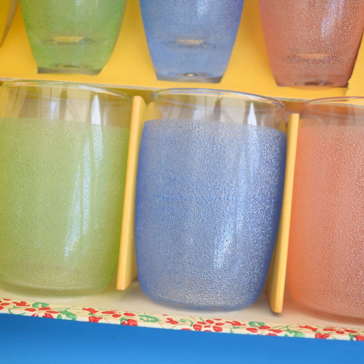 Vintage 1960s Set of Shot & Juice Glasses - Rainbow - Fab Box