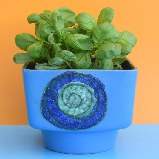 Vintage 1960s East German Planter- VEB STREHLA - Blue & Green by Pineapple Retro