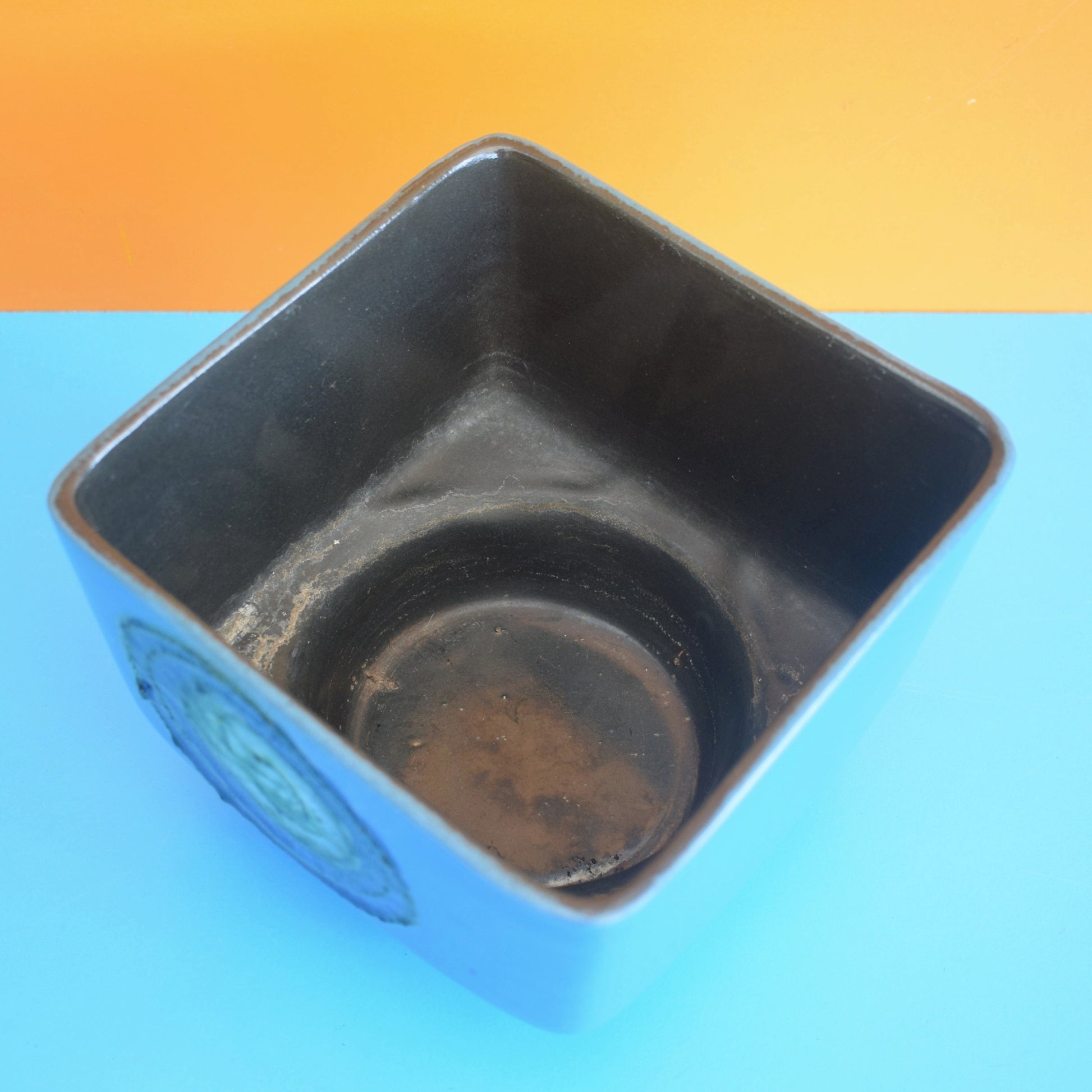 Vintage 1960s East German Planter- VEB STREHLA - Blue & Green by Pineapple Retro