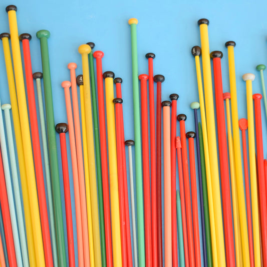 Vintage 1960s Colourful Knitting Needle Collection
