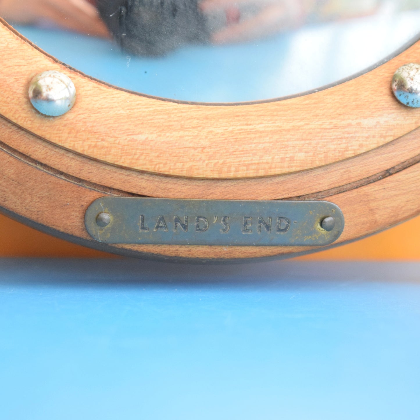 Vintage 1950s Small Kitsch Nautical Ships Wheel/ Porthole Mirror