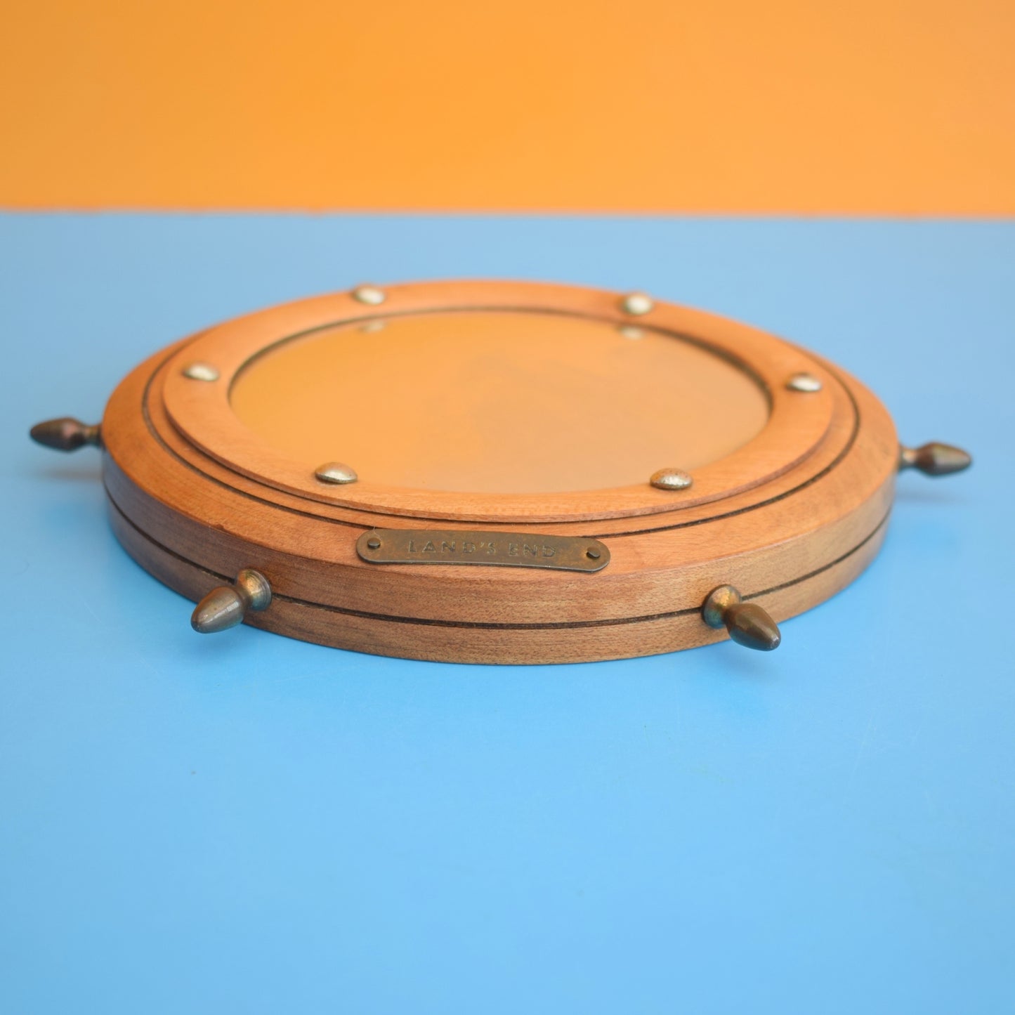 Vintage 1950s Small Kitsch Nautical Ships Wheel/ Porthole Mirror