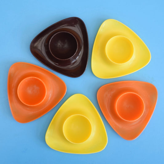 Vintage 1960s Plastic Stacking Egg Cups x5