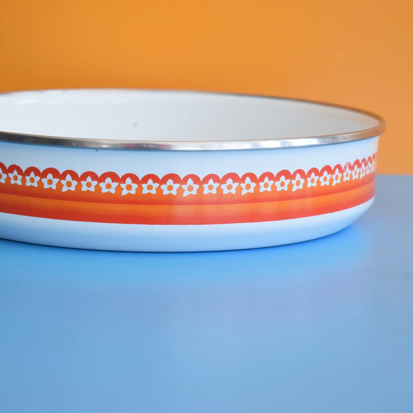 Vintage 1960s Taunton Vale Frying Pan / Low Saucepan - Orange