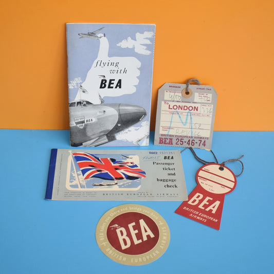 Vintage 1970s Flight Ephemera - BEA / SAS / BA - Travel / Planes