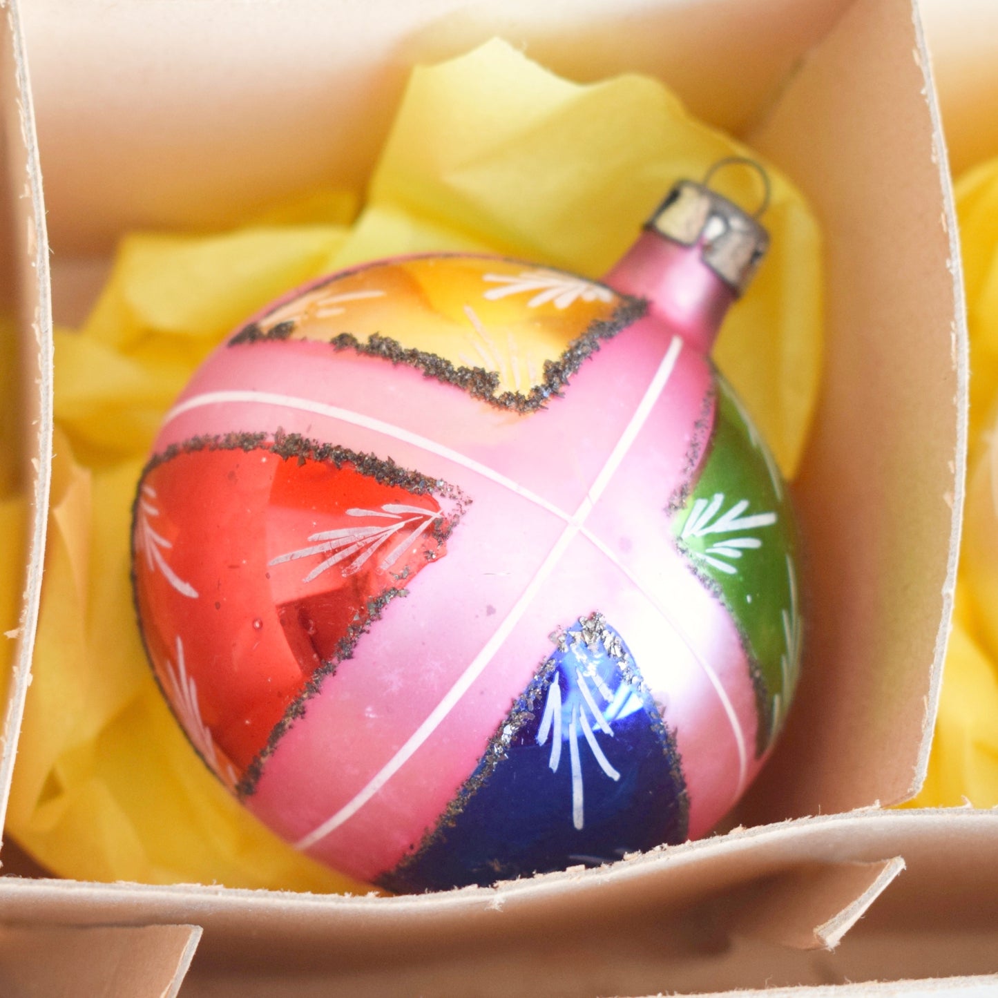 Vintage 1960s Glass Christmas Medium Baubles