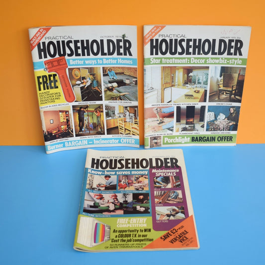 Vintage 1970s Practical Householder Magazines x3