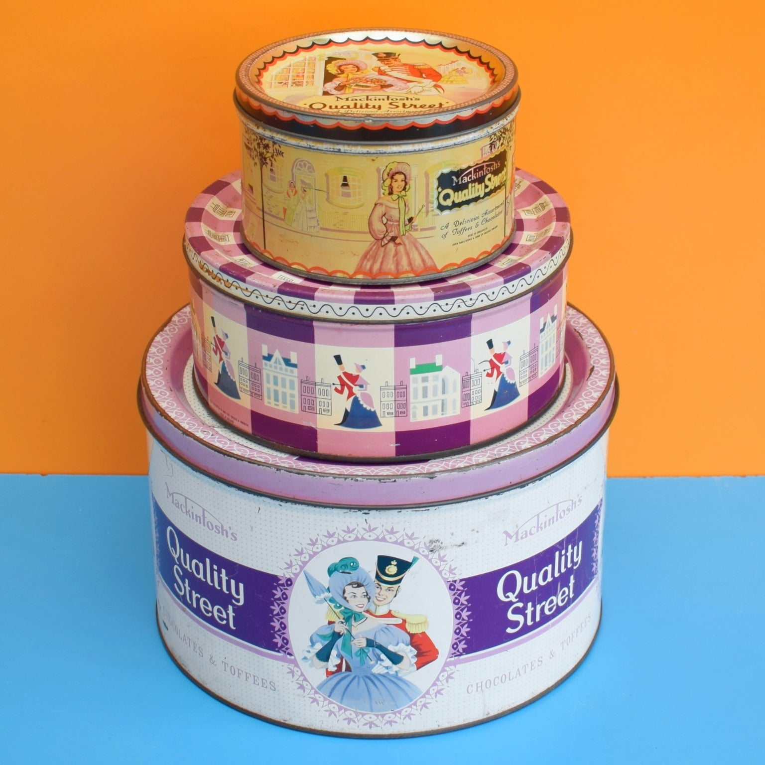 Vintage 1960s Quality Street Chocolate Sweet Tins . by Pineapple Retro