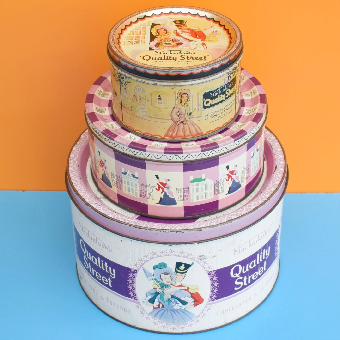 Vintage 1960s Quality Street Chocolate Sweet Tins . by Pineapple Retro