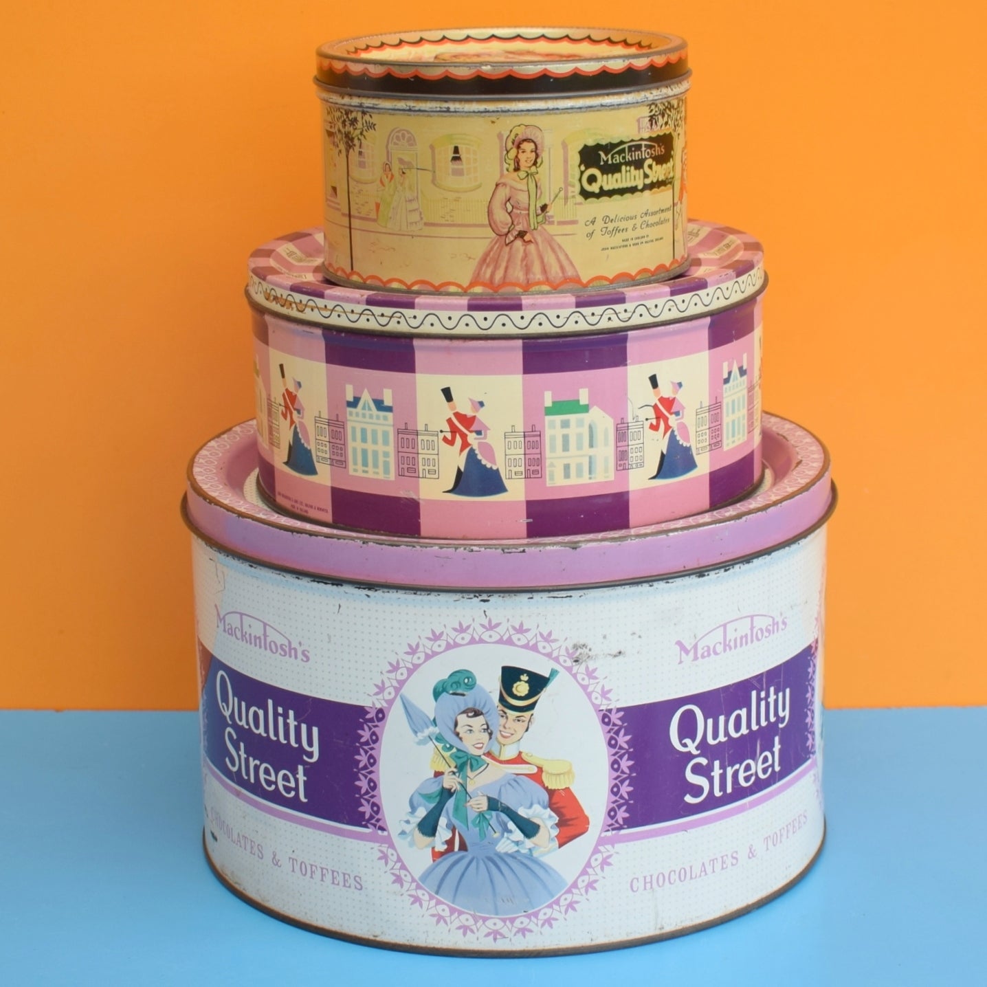 Vintage 1960s Quality Street Chocolate Sweet Tins . by Pineapple Retro