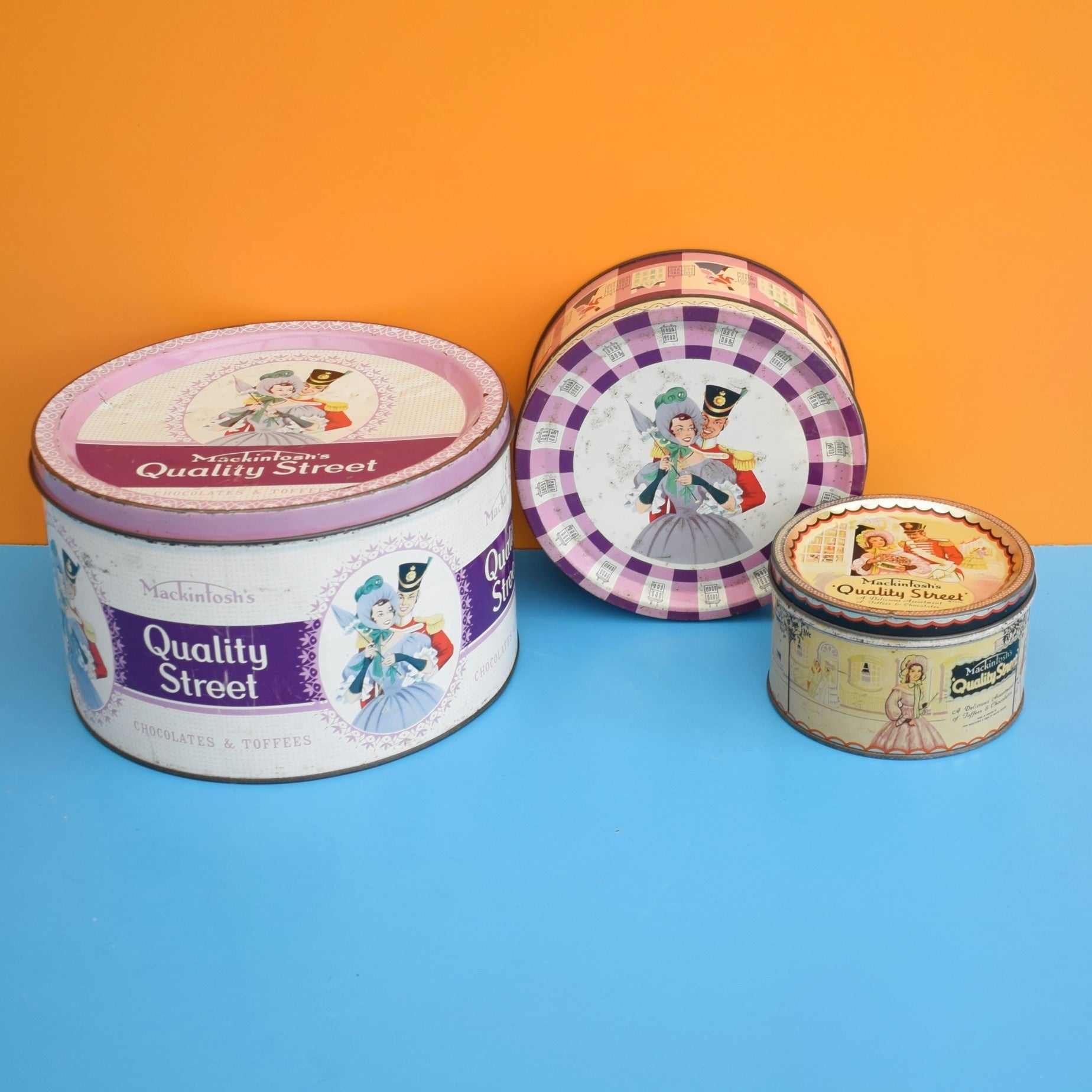 Vintage 1960s Quality Street Chocolate Sweet Tins . by Pineapple Retro