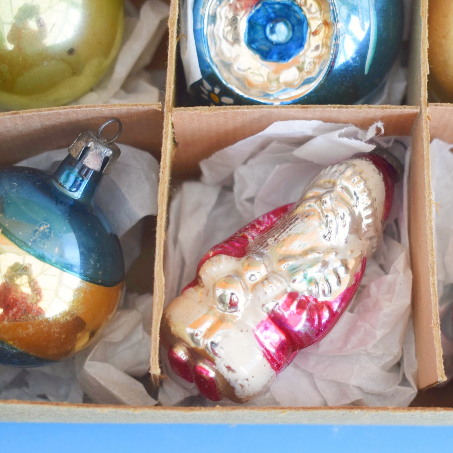 Vintage 1960s Glass Special Mixed Christmas Baubles