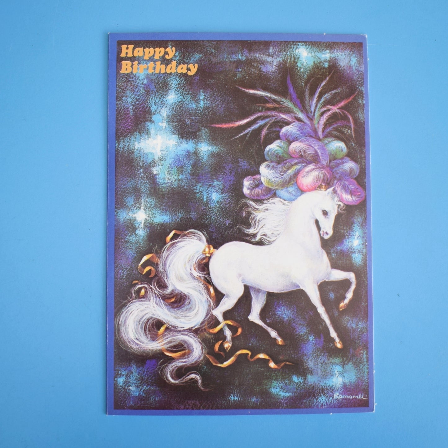 Vintage 1970s Large / Small Greeting Card - by Romanelli - Dancing Horse
