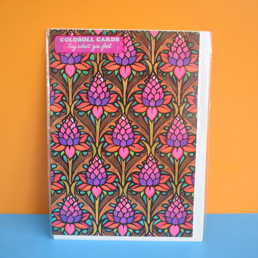 Vintage 1970s Greeting Card - by Paolo Romanelli - Floral Tapestry by Eric's Cards
