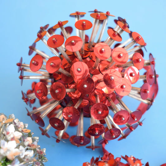 Vintage 1970s Christmas Decorations -German - Sequin Atoms