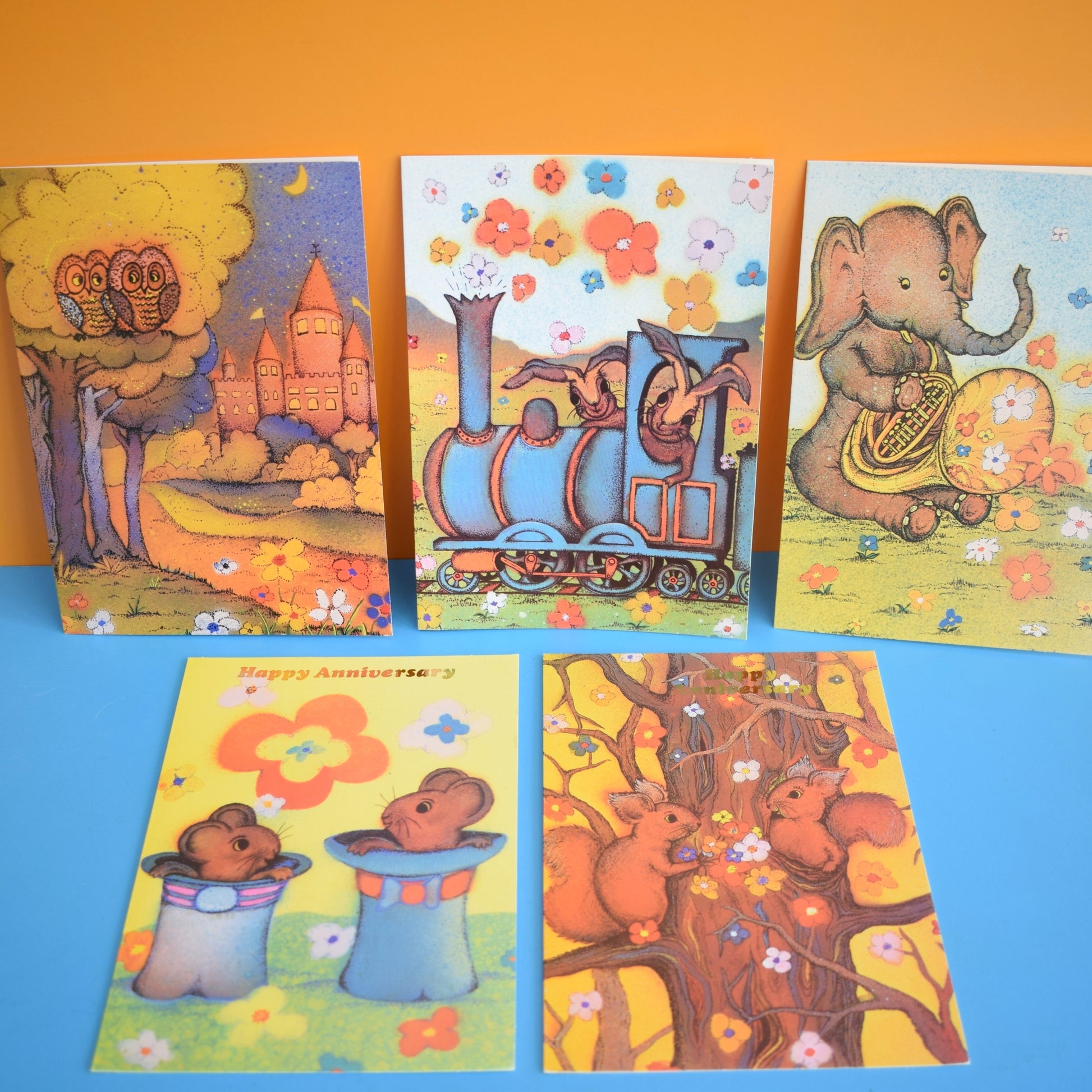 Vintage 1970s Greeting Cards - by Andy Gage x5 by Vintage