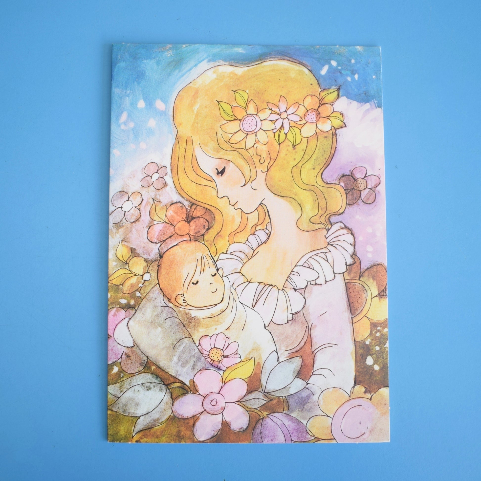 Vintage 1970s Greeting Card - by Gwyneth Mamlok - Mother & Child by Eric's Cards