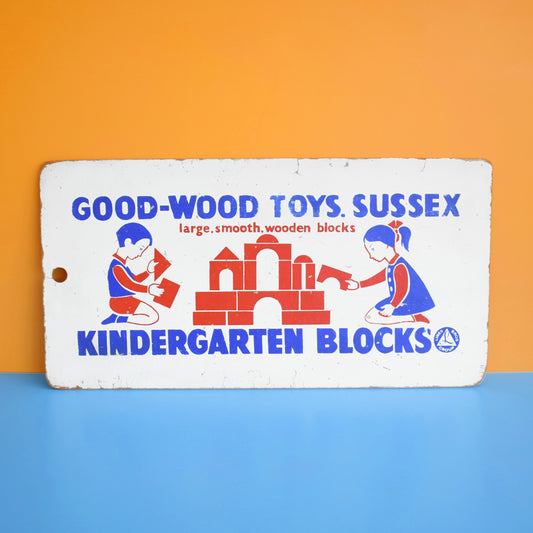 Vintage 1960s Wooden Sign - Good-Wood Toys. Sussex
