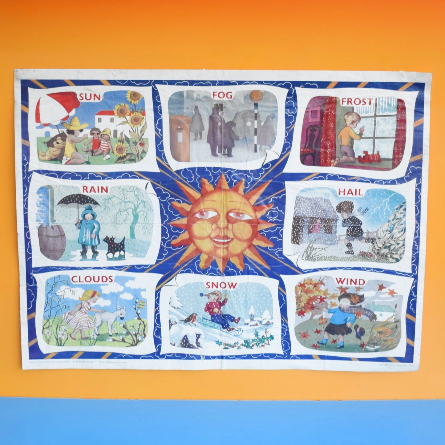 Vintage 1950s Large Graphic Child Education Poster - Monique Partridge