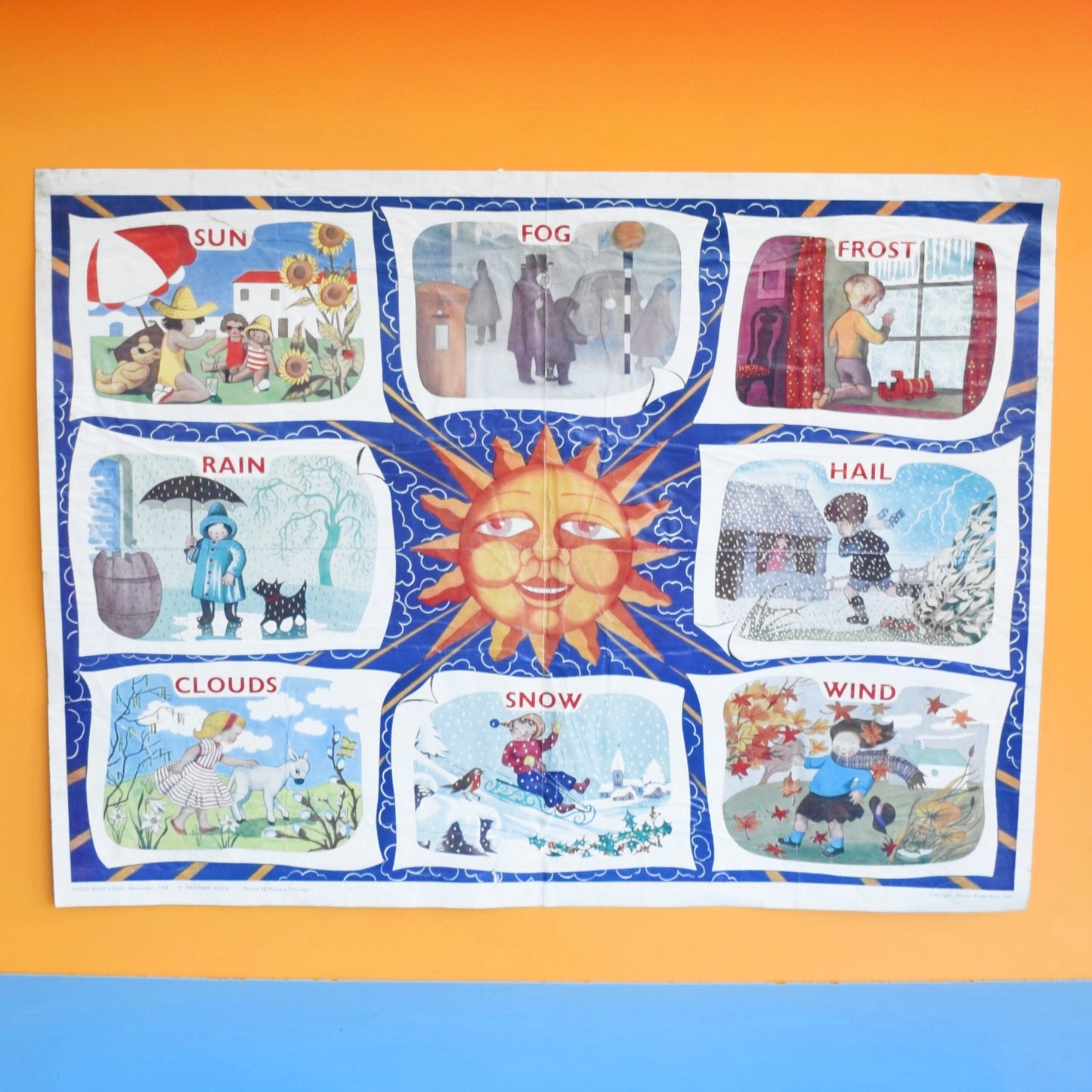 Vintage 1950s Large Graphic Child Education Poster - Monique Partridge