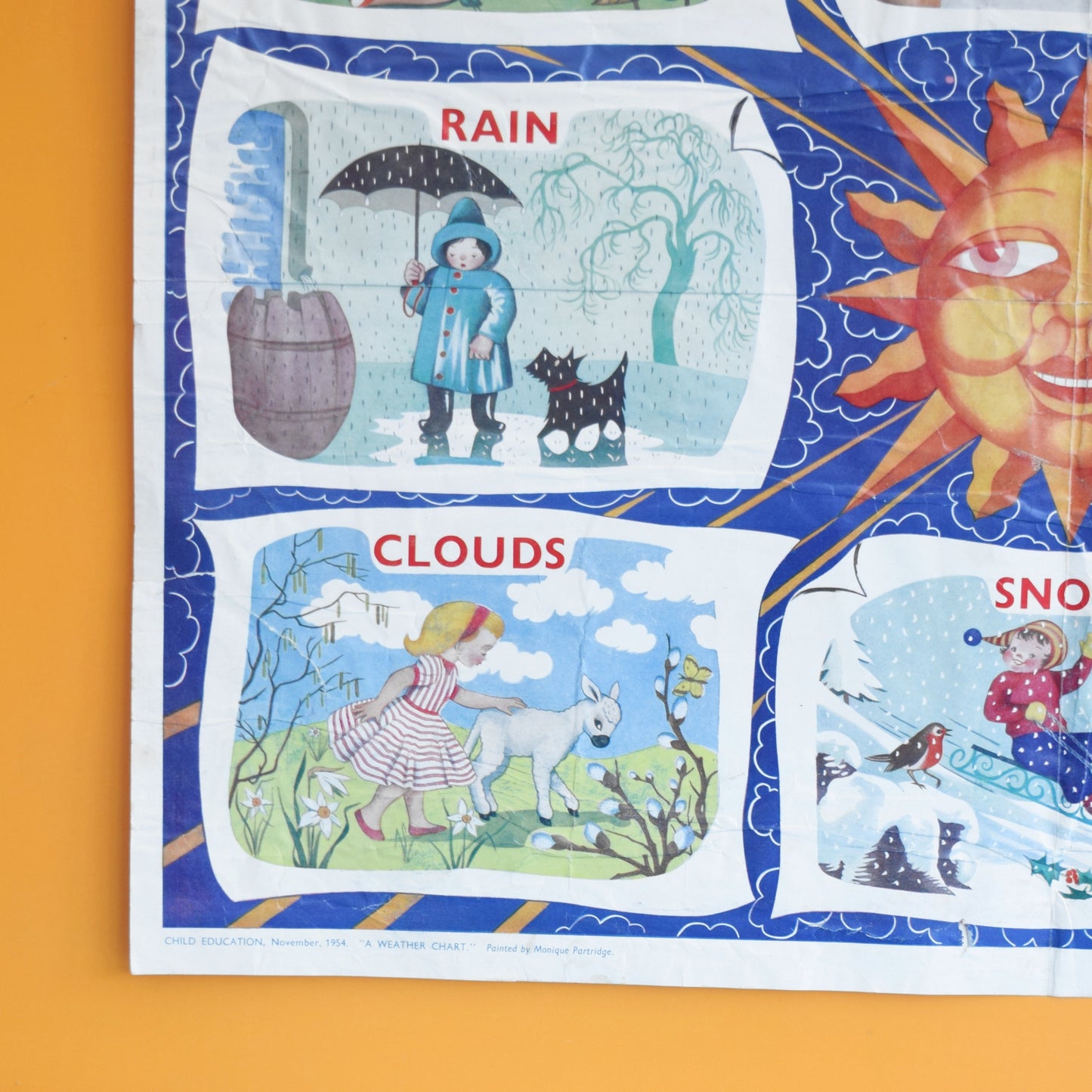 Vintage 1950s Large Graphic Child Education Poster - Monique Partridge