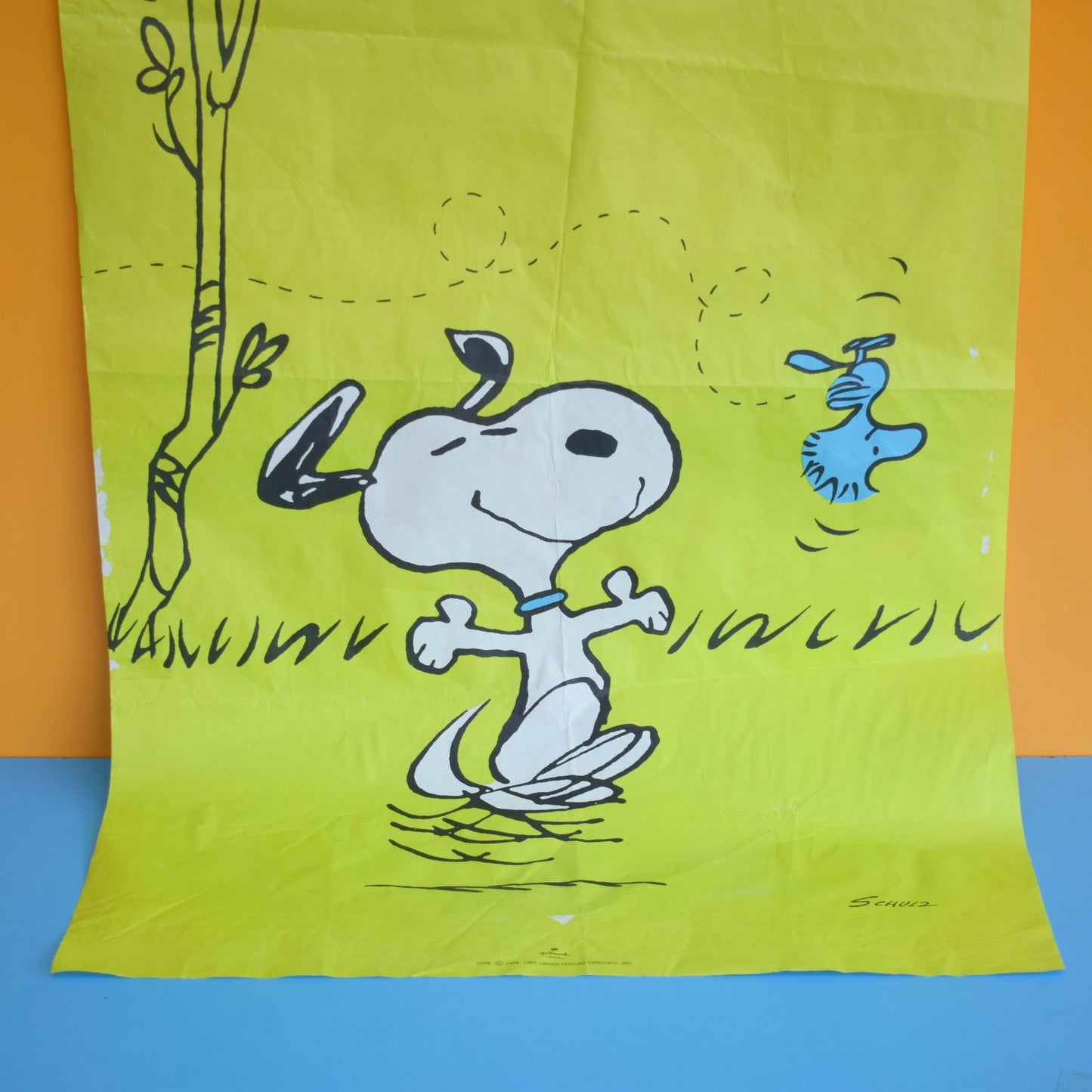 Vintage 1970s Snoopy Paper Wrapping Paper/ Poster