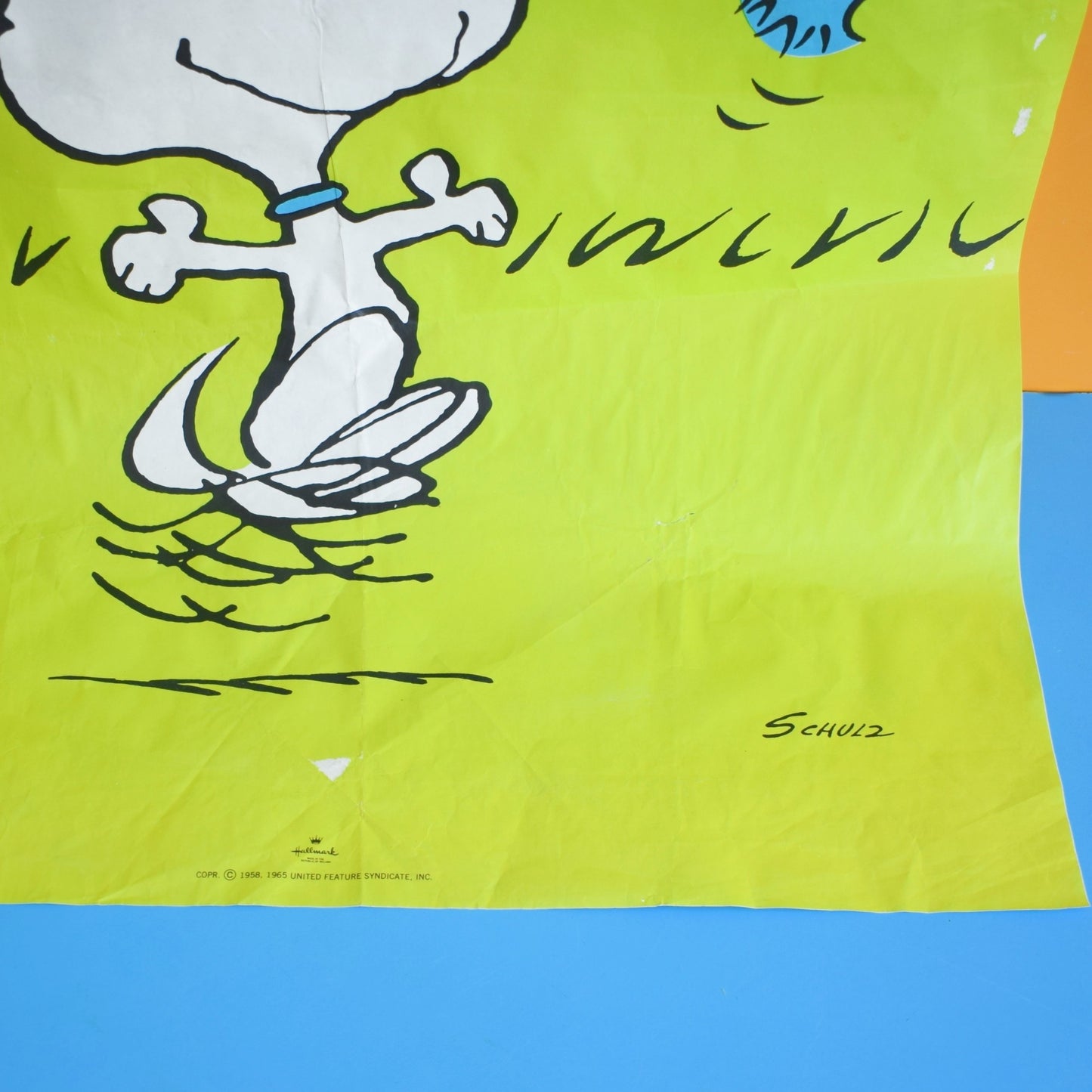 Vintage 1970s Snoopy Paper Wrapping Paper/ Poster