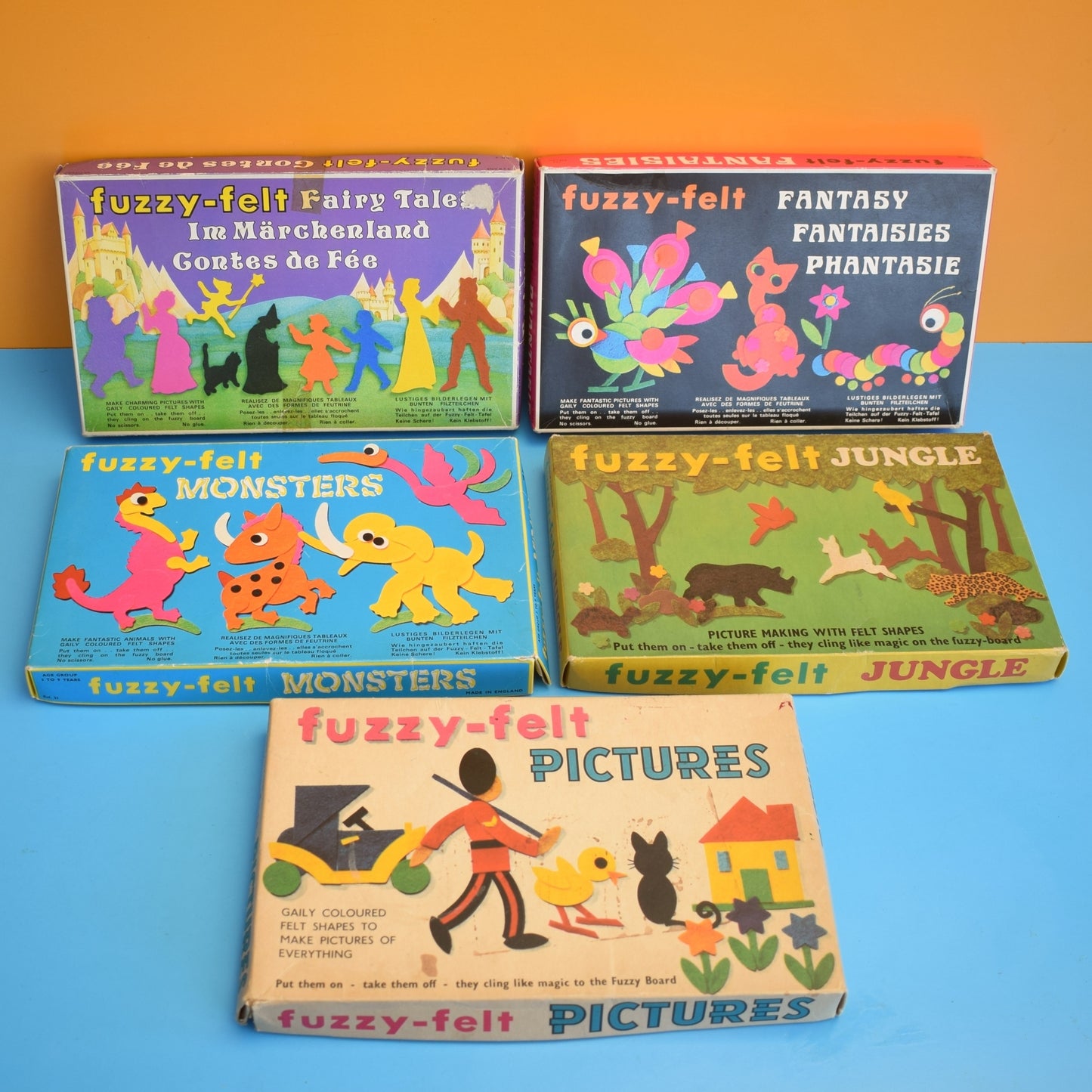 Vintage 1970s Fuzzy Felt - Various Sets - Fantasy, Fairy Tales Etc